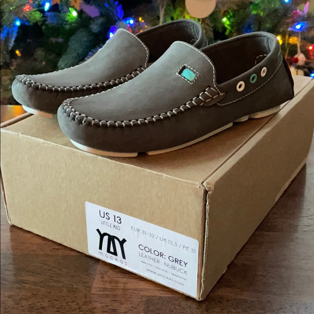 Nubuck Leather Mockas Moccasins loafer grey